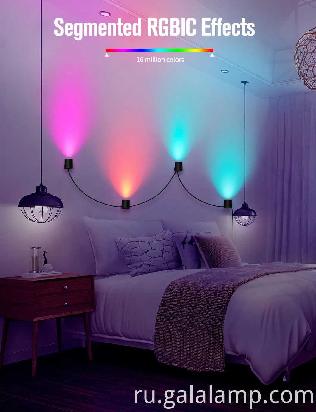 Светодиодные граффити-интеллект, синхронизация музыки, Wi-Fi-многоцветные огни